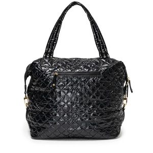 QUILTED WEEKENDER BAG - BLACK